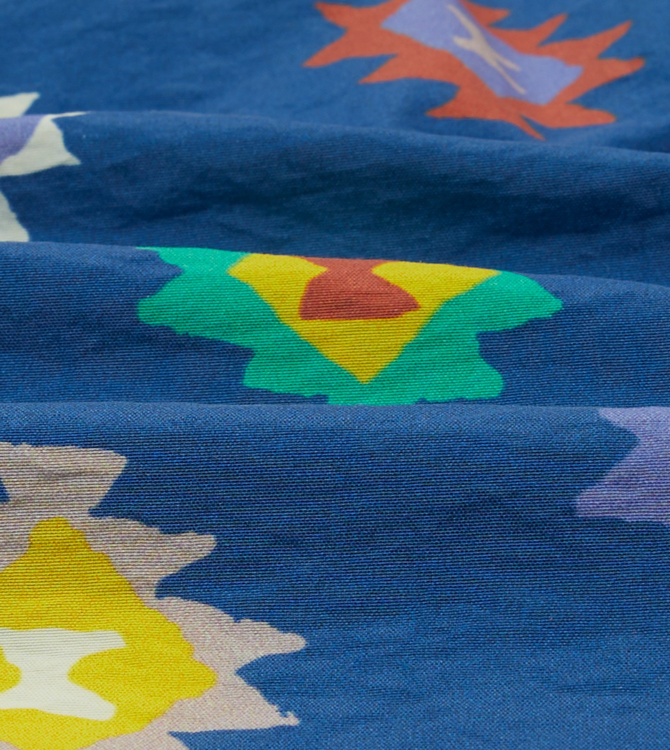 Blue Kilim Print Nylon Drawstring Swim Shorts - Image 2