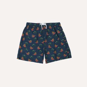 Bathers Print Nylon Drawstring Swim Shorts
