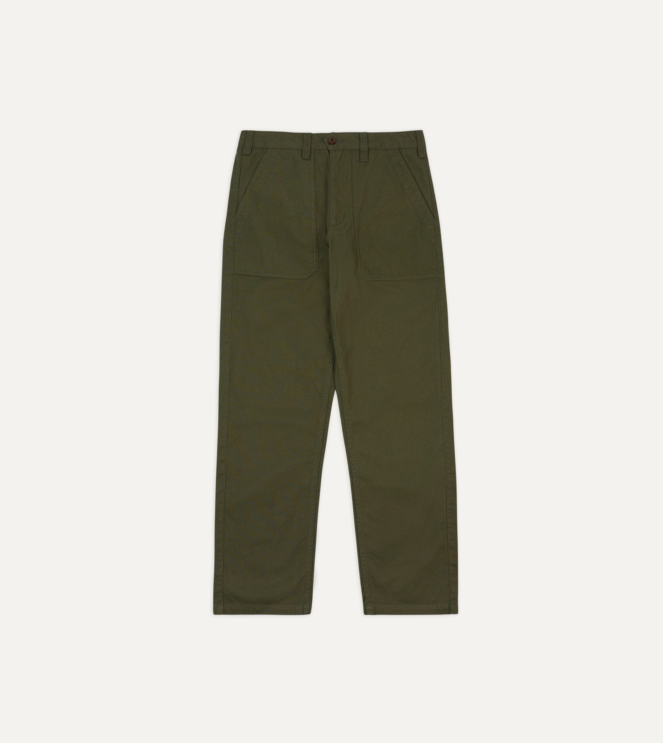St. JOHN by Drake's Olive Cotton Fatigue Trouser - Image 3