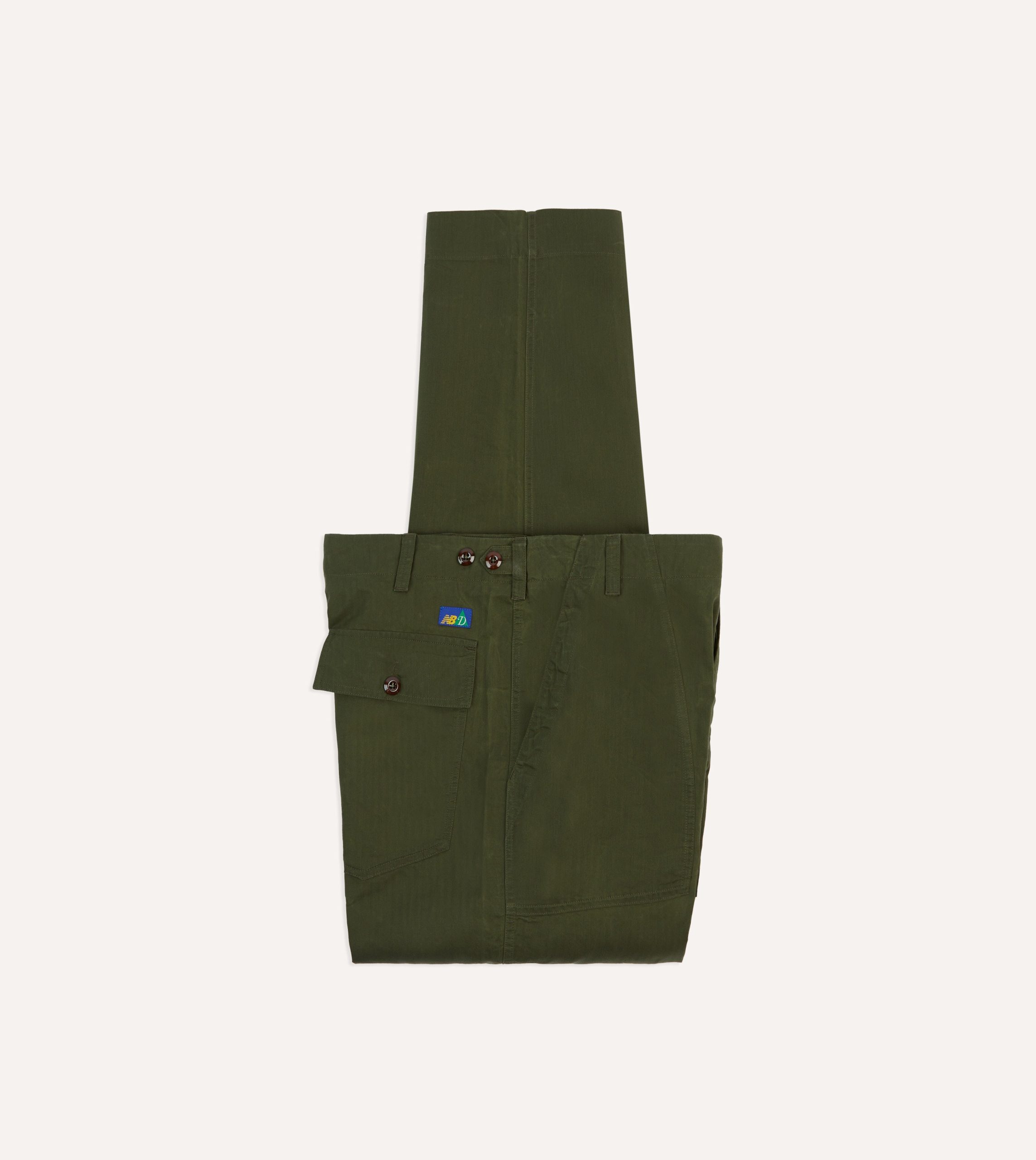 Drake's and New Balance Waxed Herringbone Cotton Games Trousers