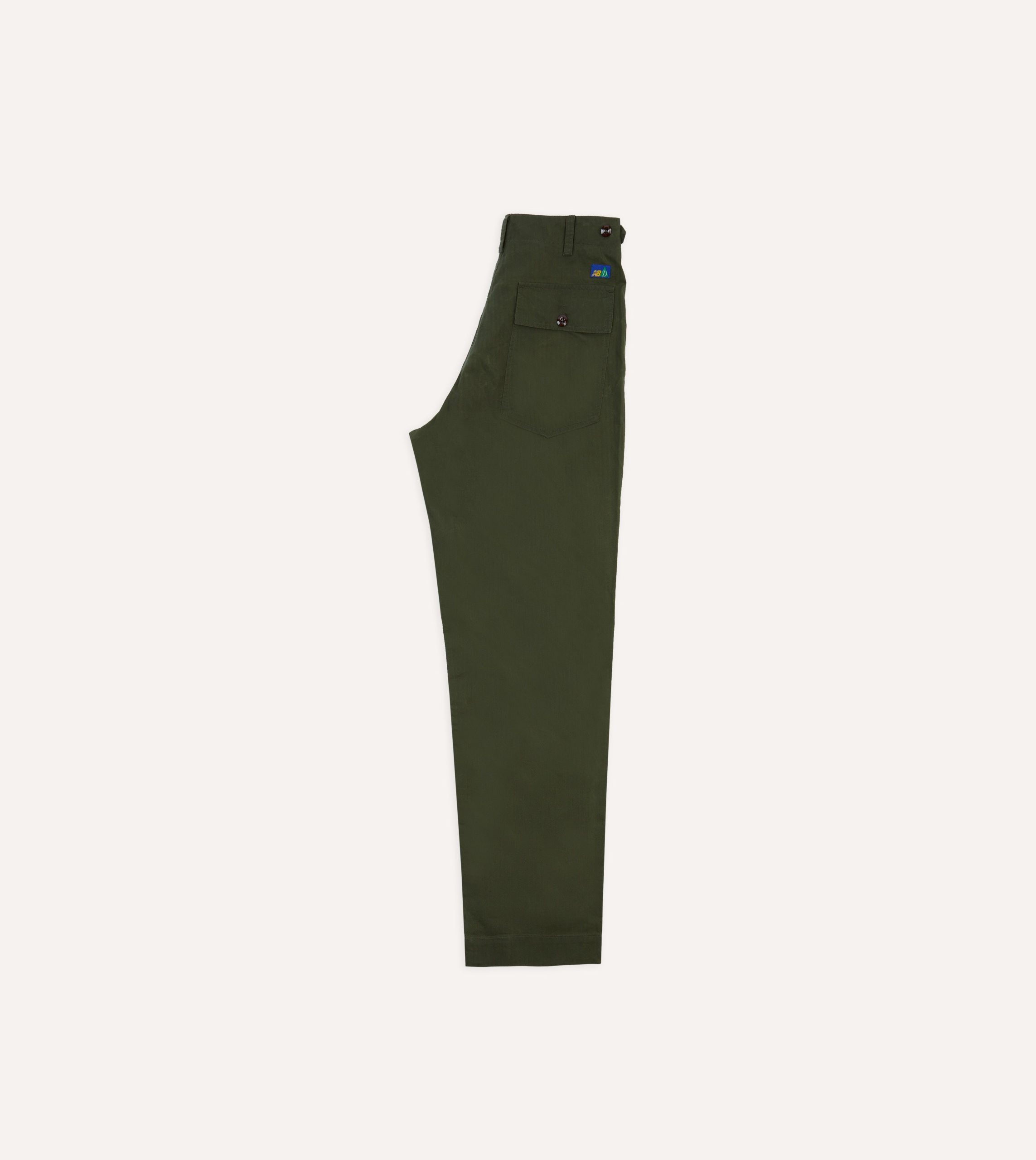 Drake's and New Balance Waxed Herringbone Cotton Games Trousers - Image 7