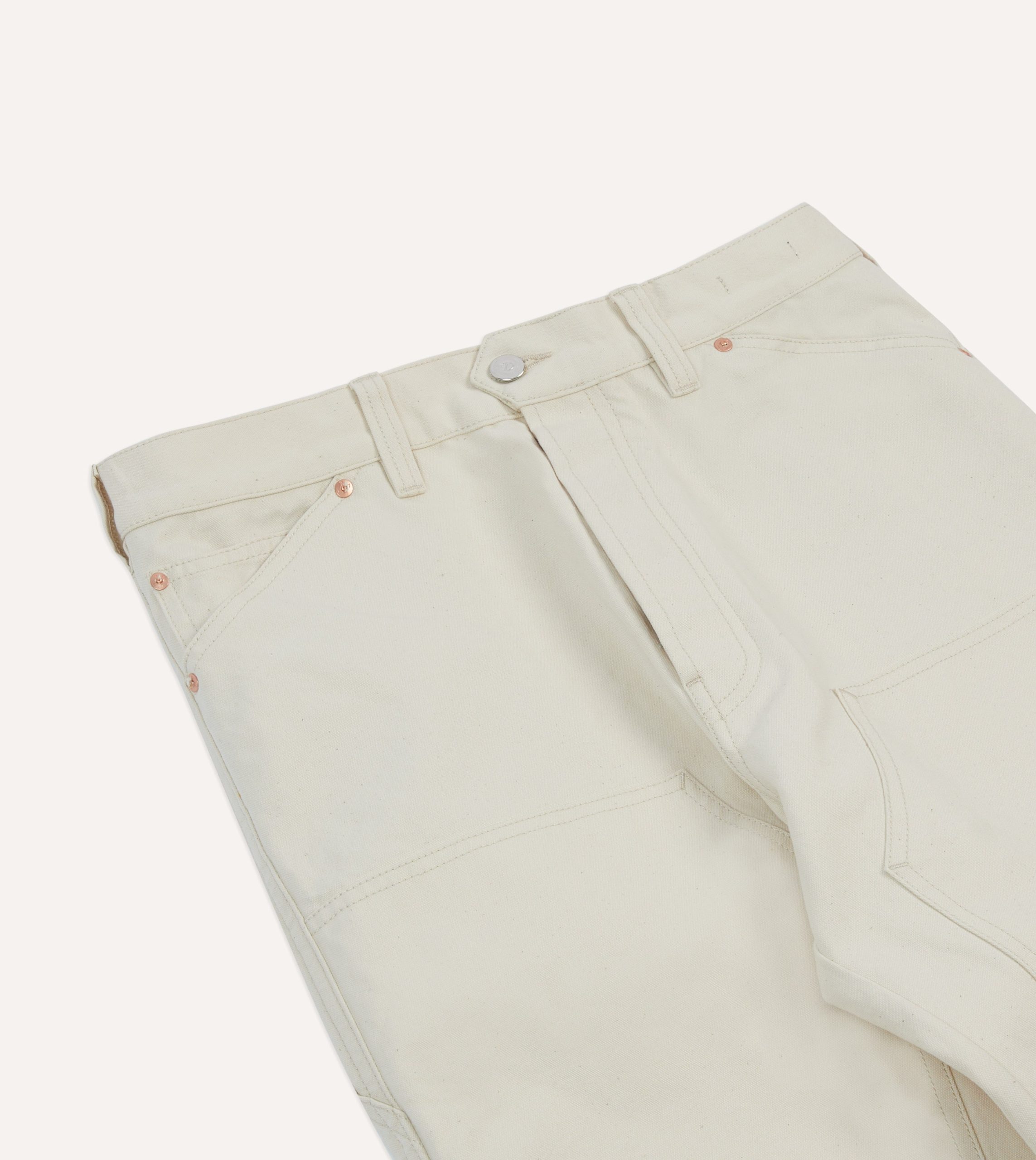 Ecru Cotton Canvas Carpenter Pant - Image 4
