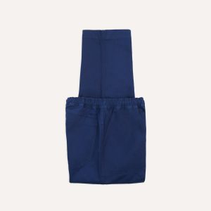 Navy Herringbone Twill Cotton Drawstring Trousers