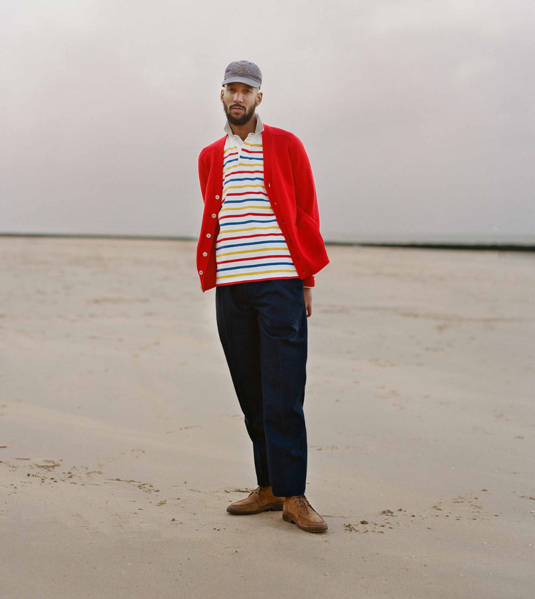 Red Lambswool 6 Button Cardigan - Image 6