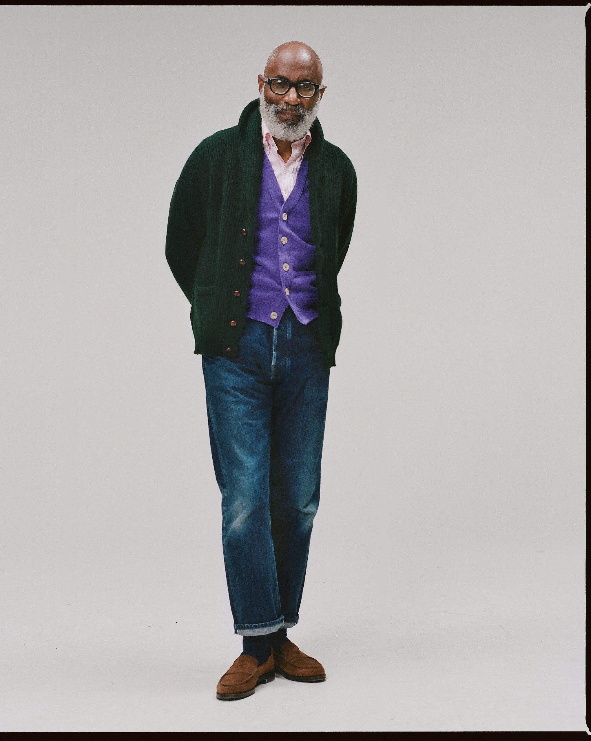 Purple Lambswool Sleeveless Cardigan - Image 6