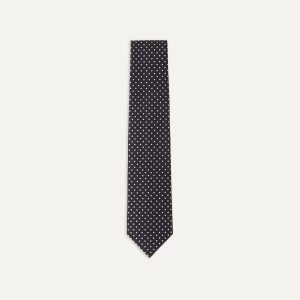 Navy Small Dot Silk Tipped Tie
