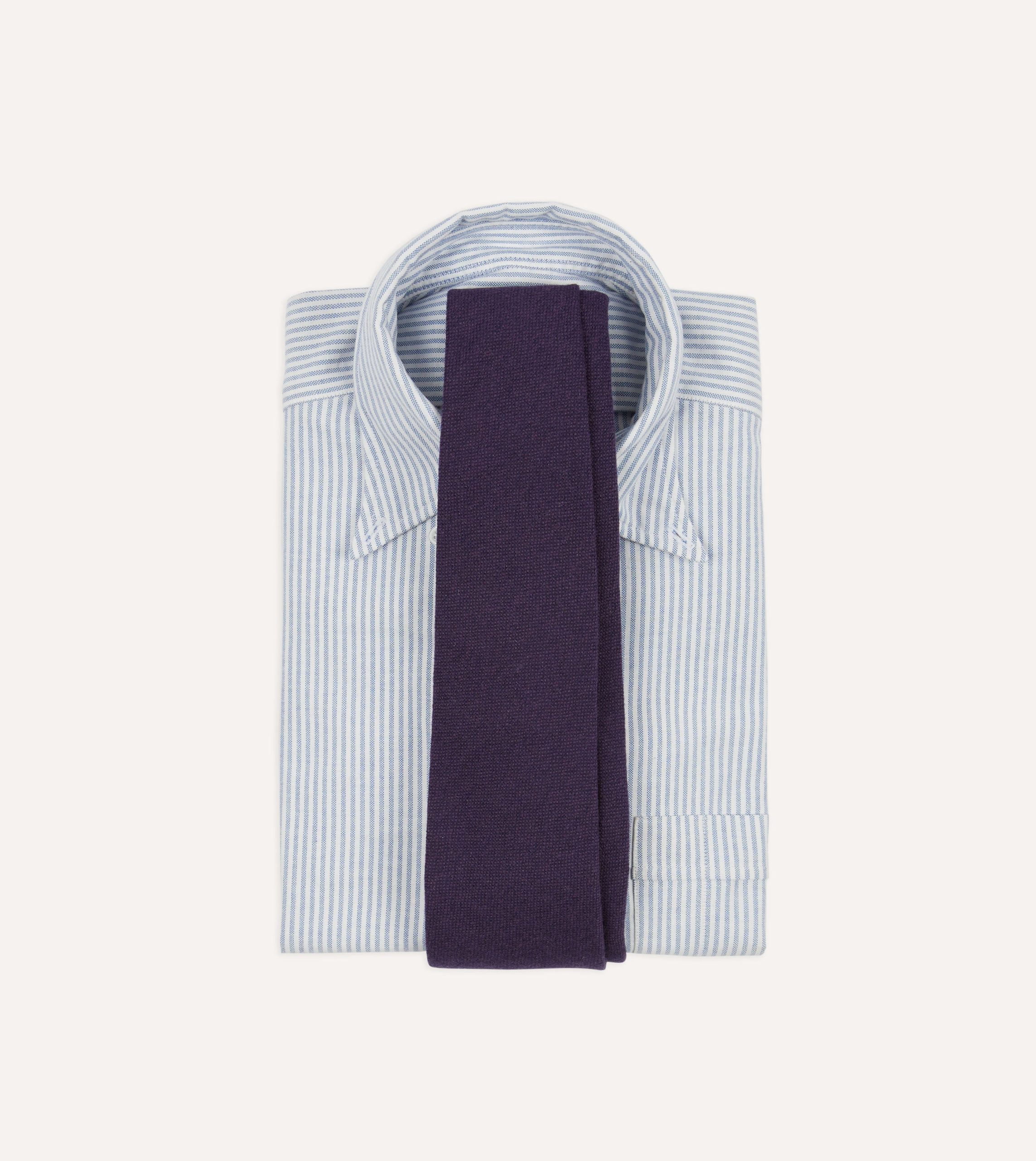Purple Pure Cashmere Solid Tipped Tie - Image 2