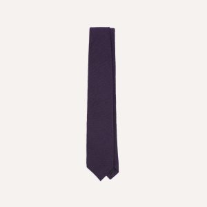 Purple Pure Cashmere Solid Tipped Tie