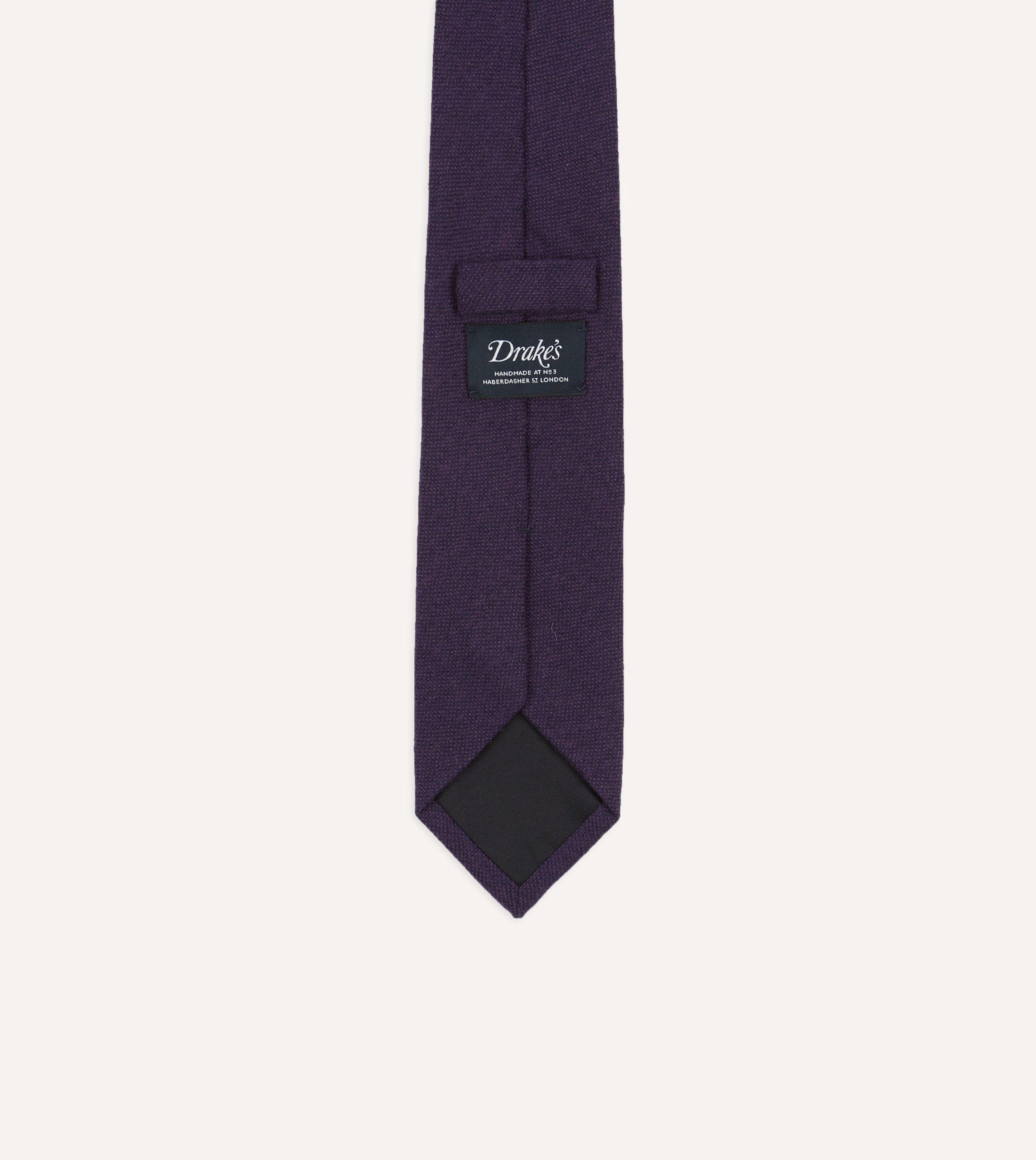 Purple Pure Cashmere Solid Tipped Tie - Image 3