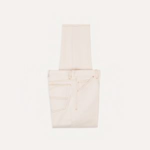 Ecru 12.7oz Selvedge Denim Contrast Stitch Five-Pocket Jeans