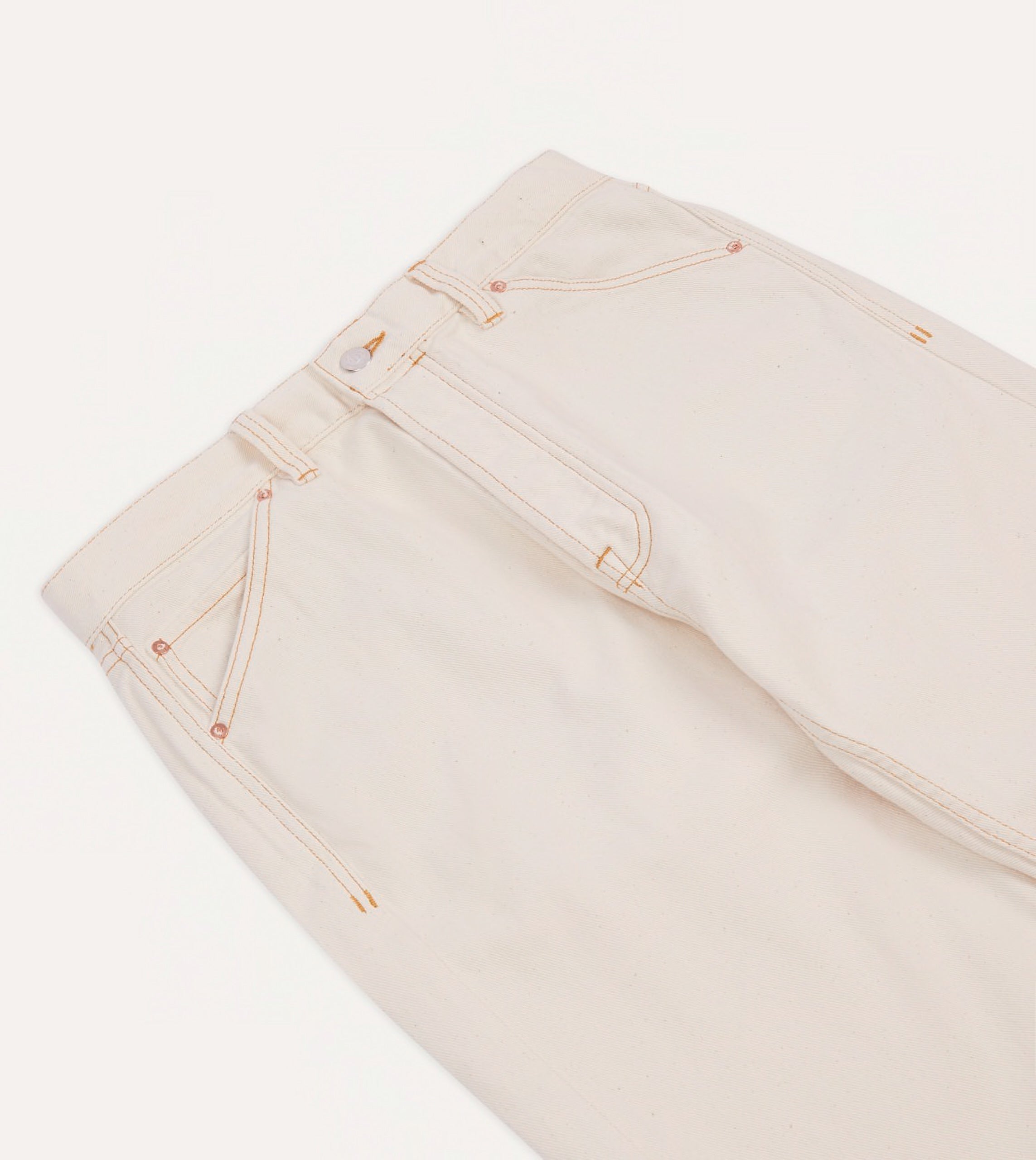 Ecru 12.7oz Selvedge Denim Contrast Stitch Five-Pocket Jeans - Image 4