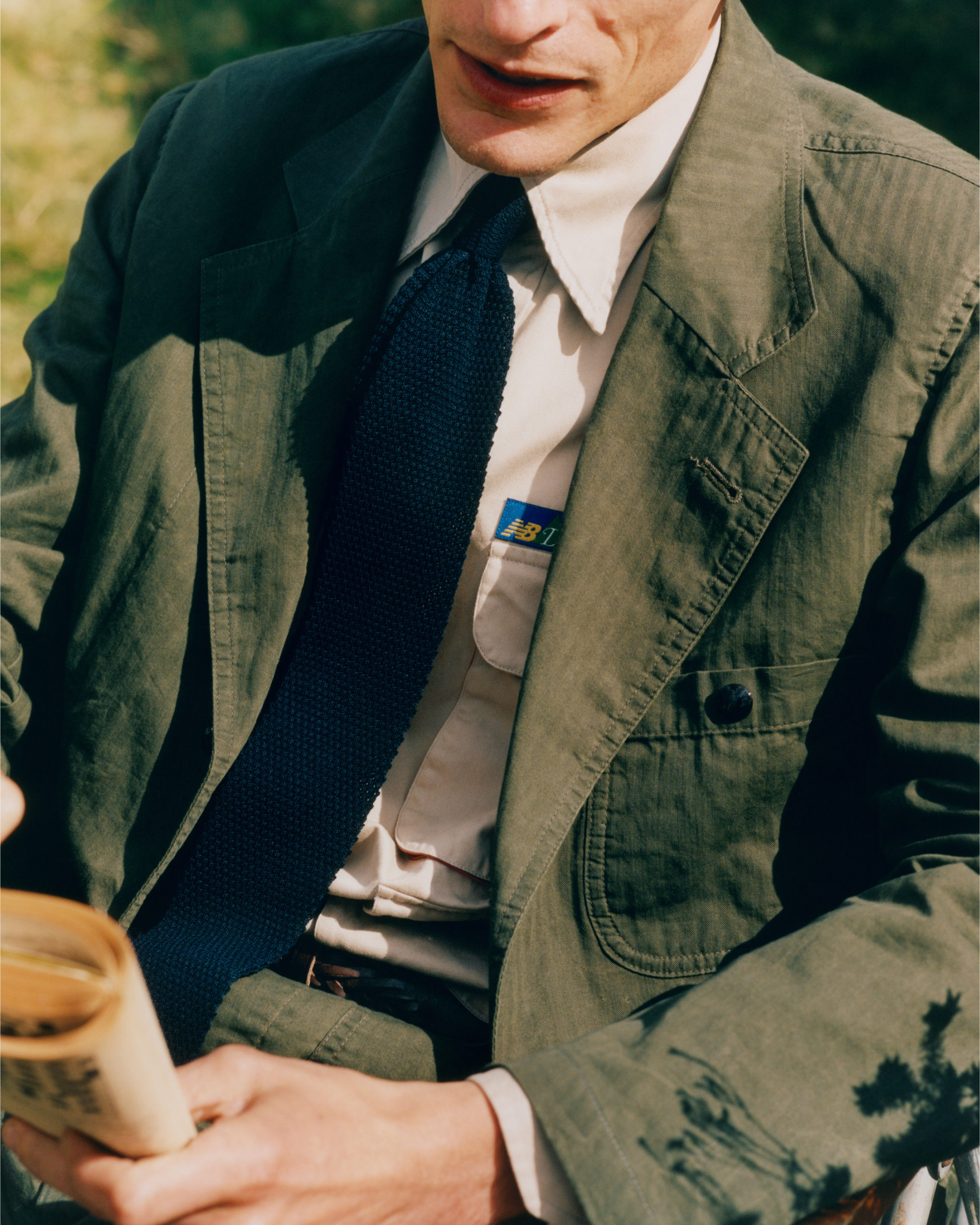 Drake's and New Balance Waxed Herringbone Cotton Games Blazer - Image 10